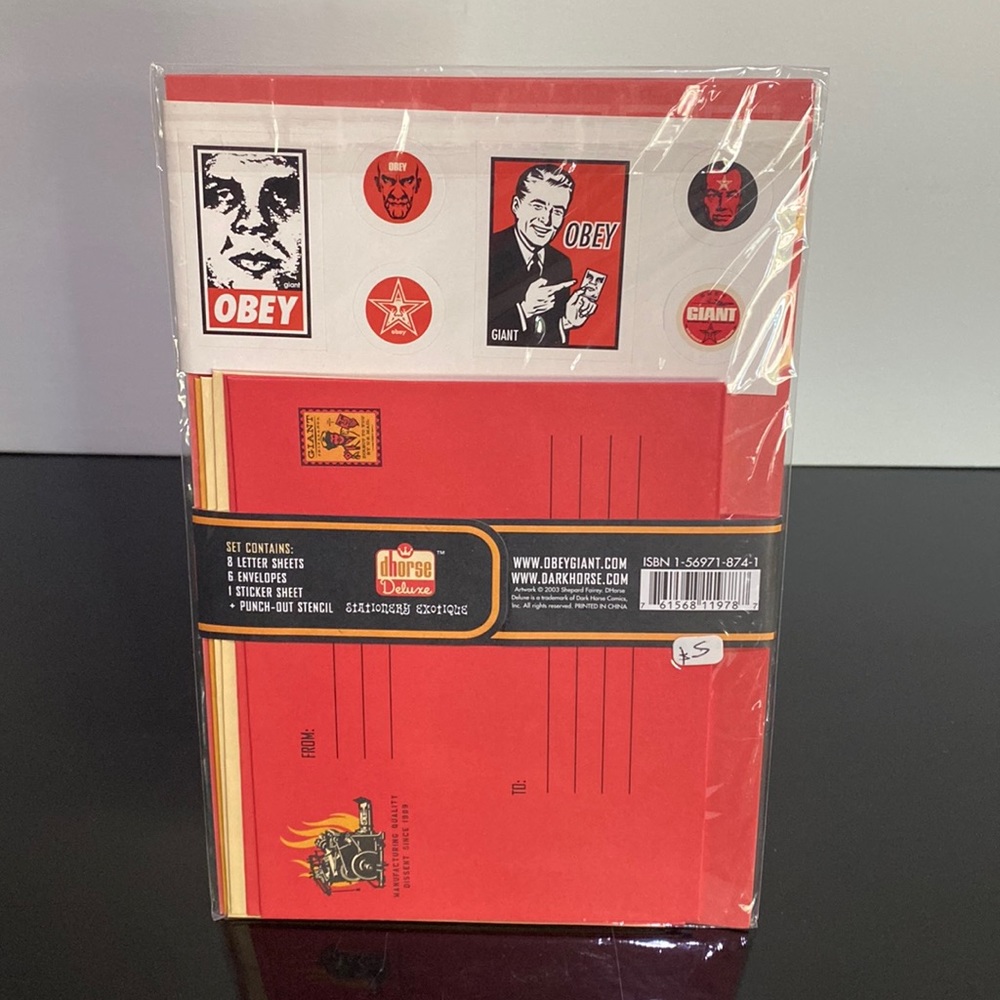 OBEY DELUXE STATIONERY: SHEPARD FAIREY, SUPER TATE FROM 2002. PUBLISHER DHORSE